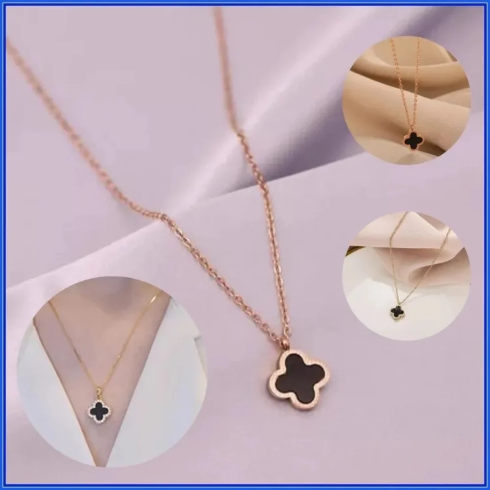 NEW Luxuriously Flower Four Leaf Clover Lucky Charm Necklace - Picture 3 of 14